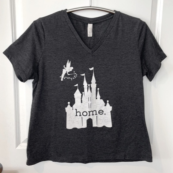 BELLA CANVAS | Women’s BELLA CANVAS DISNEYLAND Theme Charcoal Gray V Neck Shirt - Picture 1 of 6